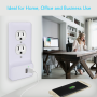 Pyle - PWPLGU208 , Home and Office , Wall Plates - In-Wall Control , Smart USB Charge Wall Power Outlet Frame Cover, Duplex Snap-On USB Fast-Charging Wall Plate