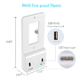 Pyle - PWPLGULT214 , Home and Office , Wall Plates - In-Wall Control , USB Charge Wall Power Outlet Cover Plate, Snap-On USB Charging with Built-in Night-Light