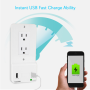 Pyle - PWPLGULT214 , Home and Office , Wall Plates - In-Wall Control , USB Charge Wall Power Outlet Cover Plate, Snap-On USB Charging with Built-in Night-Light