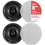 Pyle - CA-PWRC85BT , Sound and Recording , Home Speakers , Dual 8" In-Wall / In-Ceiling Bluetooth Speaker System - 2-Way Full Range Stereo Speakers with Wireless Streaming Ability, Magnetic Grill (360 Watt)