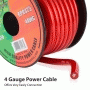 Pyle - RPR425 , Sound and Recording , Cables - Wires - Adapters , 4 Gauge Clear Red Power Wire 25 ft. OFC