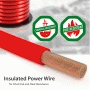 Pyle - RPR425 , Sound and Recording , Cables - Wires - Adapters , 4 Gauge Clear Red Power Wire 25 ft. OFC