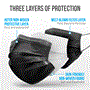 Pyle - SL3PLY50BK , Health and Fitness , protection Equipment , 50 Pcs. Disposable Face Masks - 3 Layer Protection Breathable Face Masks, For Dust Covering, Black (For Adults)