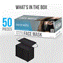 Pyle - SL3PLY50BK , Health and Fitness , protection Equipment , 50 Pcs. Disposable Face Masks - 3 Layer Protection Breathable Face Masks, For Dust Covering, Black (For Adults)