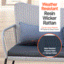 Pyle - SL4PCGR51 , Sports and Outdoors , 4 Pcs. Patio Outdoor Rattan Furniture Set - Includes 1 Double Chair & 2 Single Chairs with Soft Cushion, and 1 Glass-top Coffee Table (Light Gray)