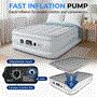 Pyle - SLABFL60.6 , Home and Office , Therapeutic , 18’’ Full Premium Raised Airbed - Inflatable Full Mattress with Built-in Internal AC Pump and Storage Bag, Upgraded Bed for Home Camping and Travel