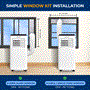 Pyle - SLACHT804 , Home and Office , Cooling Fans , Single Duct Portable Air Conditioner and Heater - 8000 BTU Cooling Capacity (ASHRAE) Compact Home A/C Cooling and Heating Unit with Built-in Dehumidifier & Fan Modes, Includes Window Mount Kit (White and Black)