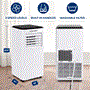 Pyle - SLACHT804 , Home and Office , Cooling Fans , Single Duct Portable Air Conditioner and Heater - 8000 BTU Cooling Capacity (ASHRAE) Compact Home A/C Cooling and Heating Unit with Built-in Dehumidifier & Fan Modes, Includes Window Mount Kit (White and Black)