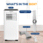 Pyle - SLACHT804 , Home and Office , Cooling Fans , Single Duct Portable Air Conditioner and Heater - 8000 BTU Cooling Capacity (ASHRAE) Compact Home A/C Cooling and Heating Unit with Built-in Dehumidifier & Fan Modes, Includes Window Mount Kit (White and Black)