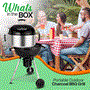 Pyle - SLAGP50 , Kitchen & Cooking , BBQ & Grilling , Portable Outdoor Charcoal BBQ Grill - Stainless Steel Charcoal Grill Offset Smoker with Cover, Apple Grill with Pizza Plate
