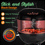 Pyle - SLAGP50 , Kitchen & Cooking , BBQ & Grilling , Portable Outdoor Charcoal BBQ Grill - Stainless Steel Charcoal Grill Offset Smoker with Cover, Apple Grill with Pizza Plate
