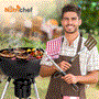 Pyle - SLAGP50 , Kitchen & Cooking , BBQ & Grilling , Portable Outdoor Charcoal BBQ Grill - Stainless Steel Charcoal Grill Offset Smoker with Cover, Apple Grill with Pizza Plate