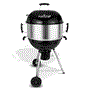 Pyle - SLAGP50 , Kitchen & Cooking , BBQ & Grilling , Portable Outdoor Charcoal BBQ Grill - Stainless Steel Charcoal Grill Offset Smoker with Cover, Apple Grill with Pizza Plate