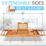 Pyle - SLBCAD50.5 , Home and Office , Therapeutic , Natural Bamboo Bathtub Caddy - Shower Tub Caddy Tray with Adjustable Length