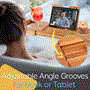 Pyle - SLBCAD50.5 , Home and Office , Therapeutic , Natural Bamboo Bathtub Caddy - Shower Tub Caddy Tray with Adjustable Length