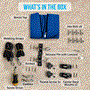 Pyle - SLBT3RB544 , Marine and Waterproof , Protective Storage Covers , On the Road , Protective Storage Covers , 3 Bow Bimini Top - 2 Straps and 2 Rear Support Poles with Marine-Grade 600D Polyester Canvas (Royal Blue)