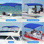 Pyle - SLBT3RB854 , Marine and Waterproof , Protective Storage Covers , On the Road , Protective Storage Covers , 3 Bow Bimini Top - 2 Straps and 2 Rear Support Poles with Marine-Grade 600D Polyester Canvas (Royal Blue)