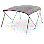 Pyle - SLBTW60G , Marine and Waterproof , Protective Storage Covers , On the Road , Protective Storage Covers , 3 Bow Bimini Top Boat Cover - 2 Straps for Front, 2 Support Poles for Rear, Includes Mounting Hardware with  1" Double-Walled Aluminum Frame Tubes (Gray)