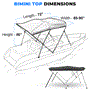Pyle - SLBTW90G.5 , Marine and Waterproof , Protective Storage Covers , On the Road , Protective Storage Covers , 3 Bow Bimini Top Boat Cover - 2 Straps for Front, 2 Support Poles for Rear, Includes Mounting Hardware with  1" Double-Walled Aluminum Frame Tubes (Gray)