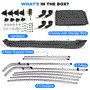 Pyle - SLBTW90G.5 , Marine and Waterproof , Protective Storage Covers , On the Road , Protective Storage Covers , 3 Bow Bimini Top Boat Cover - 2 Straps for Front, 2 Support Poles for Rear, Includes Mounting Hardware with  1" Double-Walled Aluminum Frame Tubes (Gray)