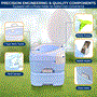 Pyle - SLCATL220 , Home and Office , Pressure Washers - Outdoor Cleaning , 15 Liter Outdoor Portable Toilet with Extra Large Seat, Phone Holder, Detachable Waste Holding Tank, Plastic Funnel, Hand Sprayer, and Flush for Indoor & Outdoor Use (Moonwhite)