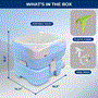 Pyle - SLCATL220 , Home and Office , Pressure Washers - Outdoor Cleaning , 15 Liter Outdoor Portable Toilet with Extra Large Seat, Phone Holder, Detachable Waste Holding Tank, Plastic Funnel, Hand Sprayer, and Flush for Indoor & Outdoor Use (Moonwhite)