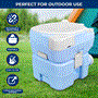 Pyle - SLCATL380 , Home and Office , Pressure Washers - Outdoor Cleaning , 20 Liter Outdoor Portable Toilet with Extra Large Seat, Phone Holder, Detachable Waste Holding Tank, Plastic Funnel, Hand Sprayer, and Flush for Indoor & Outdoor Use (Moonwhite)