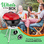 Pyle - SLCGR40 , Kitchen & Cooking , BBQ & Grilling , Portable Outdoor Charcoal BBQ Grill - Stainless Steel Charcoal Grill Offset Smoker with Cover (Red)