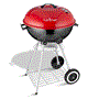 Pyle - SLCGR40 , Kitchen & Cooking , BBQ & Grilling , Portable Outdoor Charcoal BBQ Grill - Stainless Steel Charcoal Grill Offset Smoker with Cover (Red)