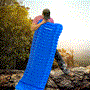Pyle - SLCPB.6 , Home and Office , Therapeutic , Ultralight Sleeping Pad + Carrying Bag - Lightweight & Compact Sleeping Mat for Backpacking, Hiking Air Mattress (Blue)