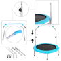 Pyle - slelt407 , Misc , Spring-less Sports Jumping Fitness Trampoline, Adult Size