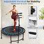Pyle - SLELT418 , Health and Fitness , Fitness Equipment - Home Gym , Pro Aerobics Fitness Trampoline - Portable Gym Sports Trampoline with Adjustable Handrail