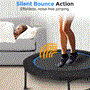 Pyle - SLELT418 , Health and Fitness , Fitness Equipment - Home Gym , Pro Aerobics Fitness Trampoline - Portable Gym Sports Trampoline with Adjustable Handrail