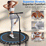 Pyle - SLELT418 , Health and Fitness , Fitness Equipment - Home Gym , Pro Aerobics Fitness Trampoline - Portable Gym Sports Trampoline with Adjustable Handrail