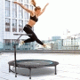 Pyle - SLELT418 , Health and Fitness , Fitness Equipment - Home Gym , Pro Aerobics Fitness Trampoline - Portable Gym Sports Trampoline with Adjustable Handrail