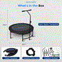 Pyle - SLELT418 , Health and Fitness , Fitness Equipment - Home Gym , Pro Aerobics Fitness Trampoline - Portable Gym Sports Trampoline with Adjustable Handrail