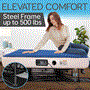 Pyle - SLEZBDQN20 , Home and Office , Therapeutic , Premium Raised Airbed with Frame and Built-In Power Inflating Pump (Queen)