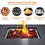 Pyle - SLFPS3.5 , Misc , Propane Gas Fire Pit Table - 28 inches 40,000 BTU Square Gas Firepits with Cover for Outside