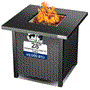 Pyle - SLFPS3.5 , Misc , Propane Gas Fire Pit Table - 28 inches 40,000 BTU Square Gas Firepits with Cover for Outside