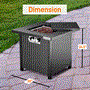 Pyle - SLFPS3.5 , Misc , Propane Gas Fire Pit Table - 28 inches 40,000 BTU Square Gas Firepits with Cover for Outside