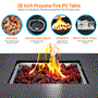 Pyle - SLFPS3.5 , Misc , Propane Gas Fire Pit Table - 28 inches 40,000 BTU Square Gas Firepits with Cover for Outside
