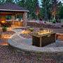 Pyle - SLFPTL.8 , Misc , Outdoor Propane Gas Fire Pit Table - 50,000 BTU Auto-Ignition Gas Firepit with Glass Wind Guard, Black Tempered Glass Tabletop & Clear Glass Rock