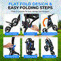 Pyle - SLG3W , Misc , Foldable 3-Wheel Golf Push Cart - New Deluxe Scorecard Holder, Upper & Lower Brackets with Elastic Strap