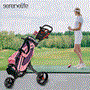 Pyle - SLG3W , Misc , Foldable 3-Wheel Golf Push Cart - New Deluxe Scorecard Holder, Upper & Lower Brackets with Elastic Strap