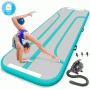 Pyle - SLGM3A , Health and Fitness , Fitness Equipment - Home Gym , Inflatable Training Air Mat - Gymnastics & Exercise Floor Tumble Mat (9.8’+ ft.)