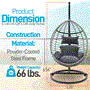 Pyle - SLGZ0EGBL , Misc , Wicker Rattan Swing Chair - Washable Nonslip Soft Swing Chair Cushion for Outdoor/Indoor Garden Decoration (Black)