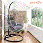 Pyle - SLGZ0EGBL , Misc , Wicker Rattan Swing Chair - Washable Nonslip Soft Swing Chair Cushion for Outdoor/Indoor Garden Decoration (Black)