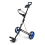 Pyle - SLGZX3 , Sports and Outdoors , Foldable 2-Wheel Golf Push Cart - Aluminum Pull Cart, Upper & Lower Brackets with Elastic Strap, Without Umbrella Holder