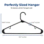 Pyle - SLHPLBLK10 , Home and Office , Storage - Organization , 10 Pcs. Plastic Hangers - Non-Slip, Sturdy, and Heavy Duty Coat Set with 360° Swivel Hook for Clothes (Black)