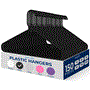 Pyle - SLHPLBLK150 , Home and Office , Storage - Organization , 150 Pieces Plastic Hangers - Non-Slip, Sturdy, and Heavy Duty Coat Set with 360° Swivel Hook for Clothes (Black)